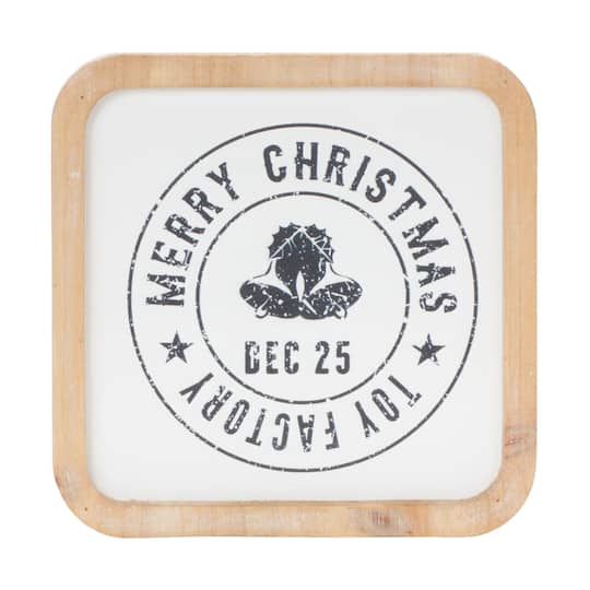 Reindeer & Bells Holiday Mail Stamp Plaque Hanging Wall Décor Set